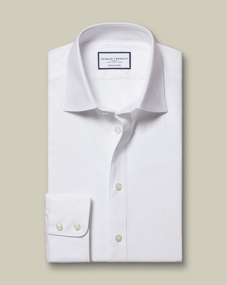 Charles Tyrwhitt White Egyptian Cotton Slim Fit Shirt — Twill