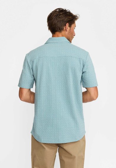 Revolution Jacquard Short-Sleeved Shirt — Blue