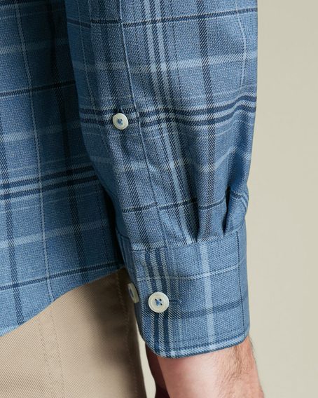 Charles Tyrwhitt Non-Iron Twill Plaid Check Shirt — Indigo Blue