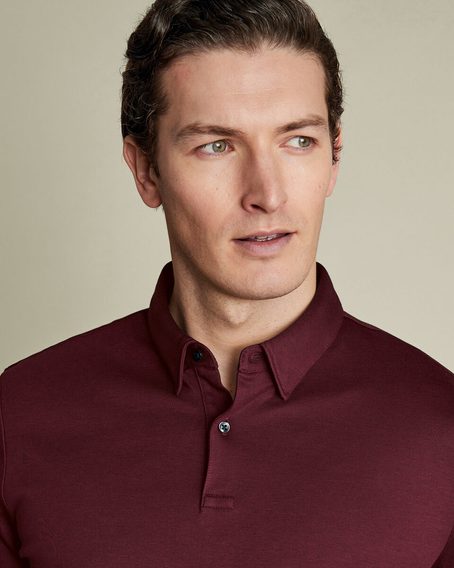 Charles Tyrwhitt Smart Jersey Polo — Burgundy