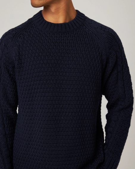 Peregrine Winston Crew Jumper — Navy