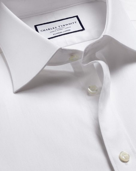 Charles Tyrwhitt White Egyptian Cotton Slim Fit Shirt — Twill