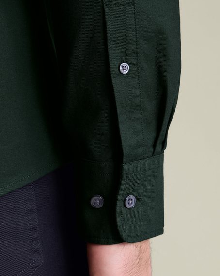 Charles Tyrwhitt Stretch Washed Oxford Shirt — Forest Green
