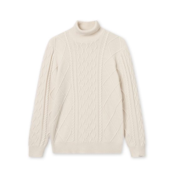 forét Marsh Cable Turtleneck — Cloud