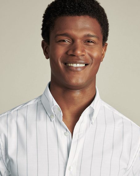 Charles Tyrwhitt Non-Iron Stretch Poplin Slub Shirt — White