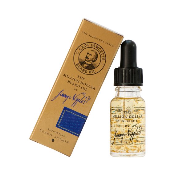 Ulei pentru barbă Million Dollar Cpt. Fawcett cu fulgi de aur- de voiaj (10 ml)