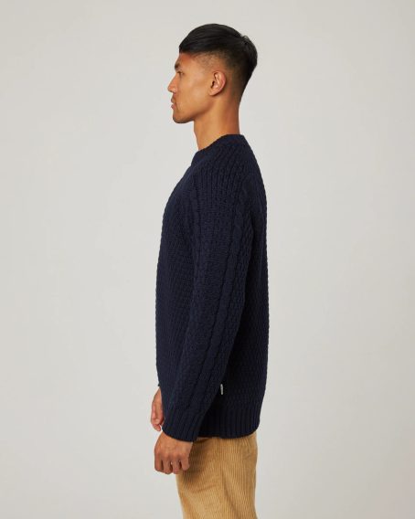 Peregrine Winston Crew Jumper — Navy