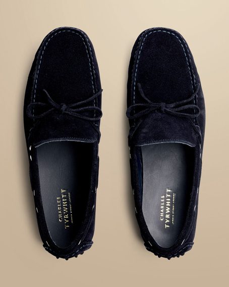 Charles Tyrwhitt Suede Driving Loafers — Navy