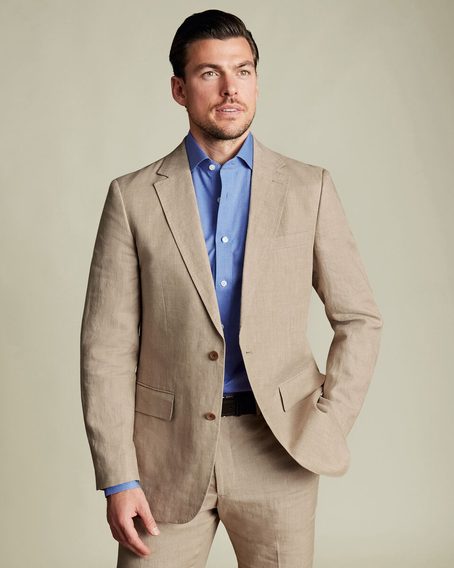 Charles Tyrwhitt Linen Jacket — Taupe