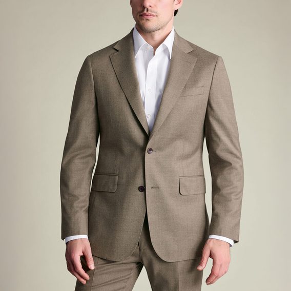 Charles Tyrwhitt Italian Flannel Suit Jacket — Taupe
