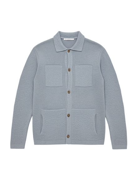 Peregrine Compton Knitted Shirt — Washed Denim