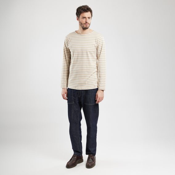 Armor Lux Breton Striped Shirt — Sandstone