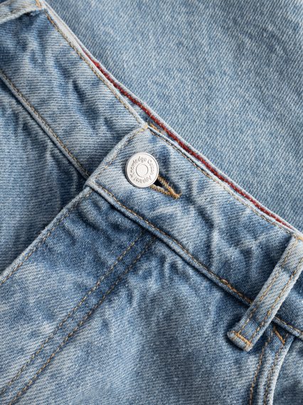 Pantaloni scurți din denim Knowledge Cotton Apparel — Bleached Stonewash