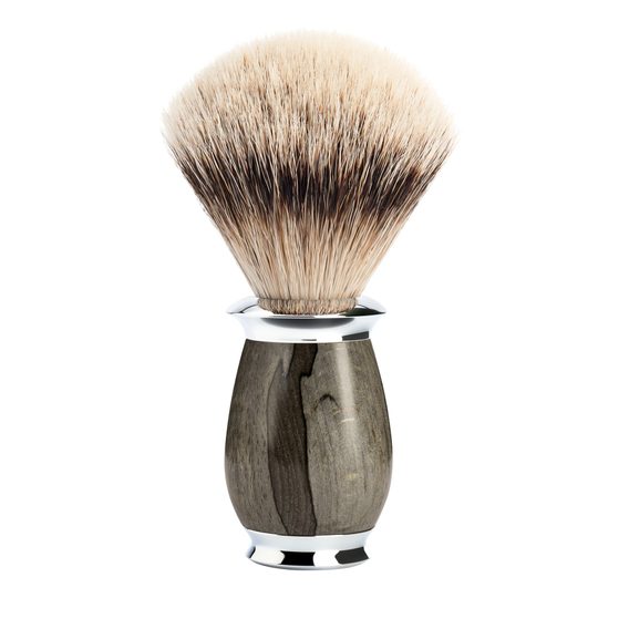 Mühle PURIST Handmade Shaving Brush — Silvertip Badger, Grained Beech