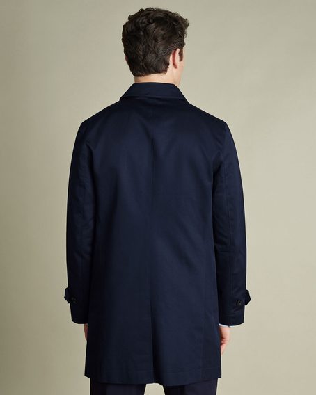Charles Tyrwhitt Showerproof Cotton Raincoat — French Navy