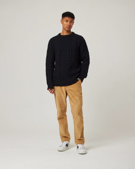 Peregrine Hudson Aran Jumper — Navy