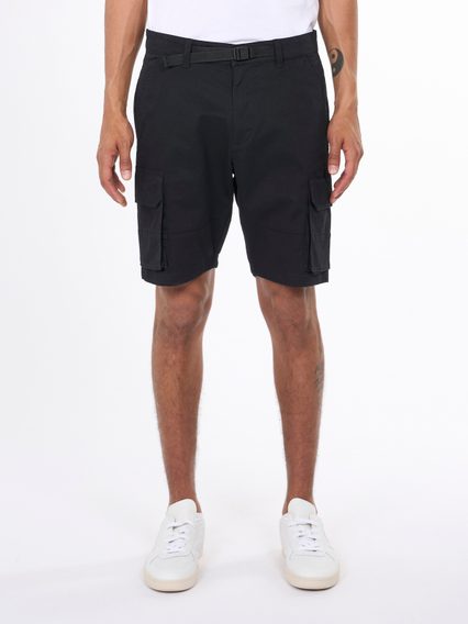 Pantaloni scurți sport din bumbac organic Knowledge Cotton Apparel — Black Jet