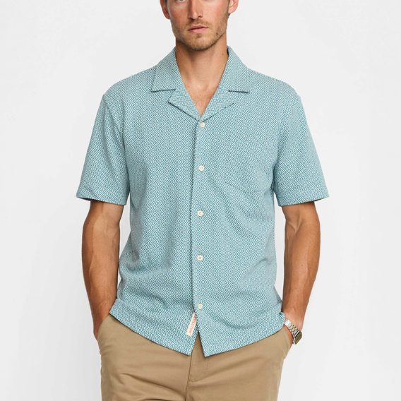 Revolution Jacquard Short-Sleeved Shirt — Blue