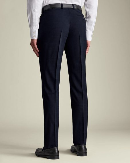 Charles Tyrwhitt Check Suit Trousers — Navy