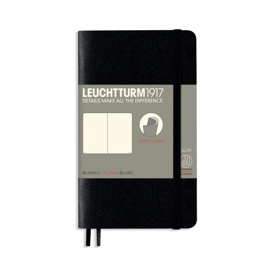 Carnet de buzunar LEUCHTTURM1917 Pocket Hardcover Notebook - A6, copertă moale, neliniat, 123 pagini