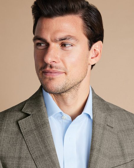 Charles Tyrwhitt Ultimate Performance Check Suit Jacket — Cappuccino