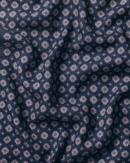 Charles Tyrwhitt Wool Silk Medallion Print Pocket Square — French Blue