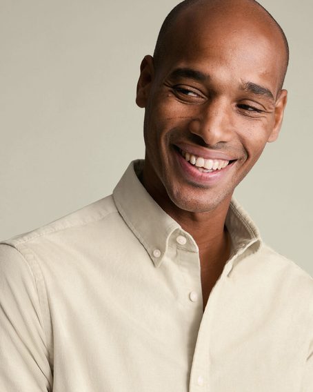 Charles Tyrwhitt Corduroy Shirt — Cream
