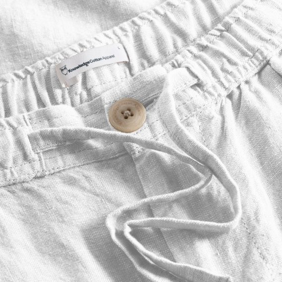 Pantaloni din in Knowledge Cotton Apparel — Bright White