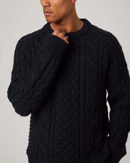 Peregrine Hudson Aran Jumper — Navy