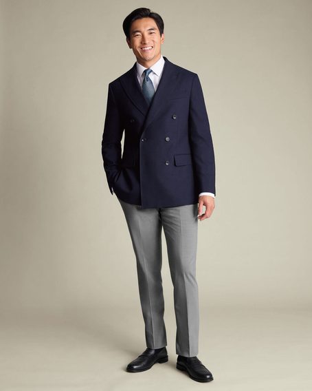 Double Breasted Proper Blazer — Navy
