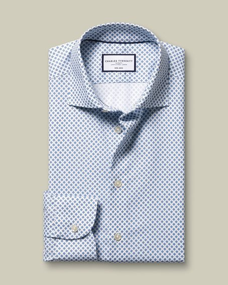 Charles Tyrwhitt Non-Iron Stretch Slim Fit Shirt — Diamond Print