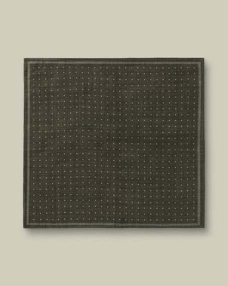 Charles Tyrwhitt Linen Silk Spot Pocket Square — Olive Green