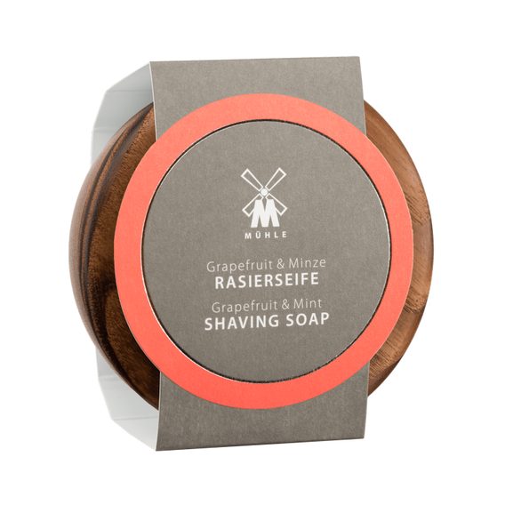 Săpun de bărbierit Mühle Grapefruit & Mint în bol din lemn (65 g)