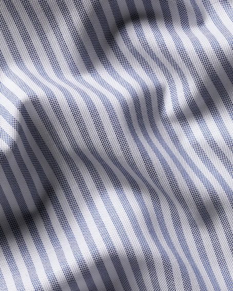 Charles Tyrwhitt Non-Iron Stretch Oxford Button-Down Shirt — Mid blue stripe