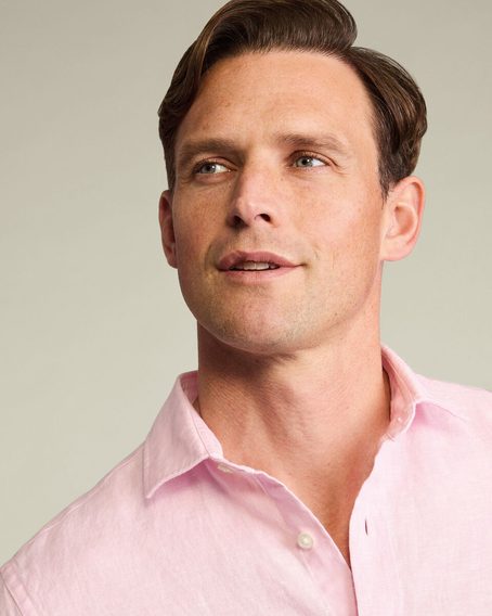 Charles Tyrwhitt Pure Linen Shirt — Pink