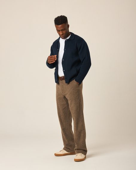 Peregrine Compton Knitted Shirt — Navy