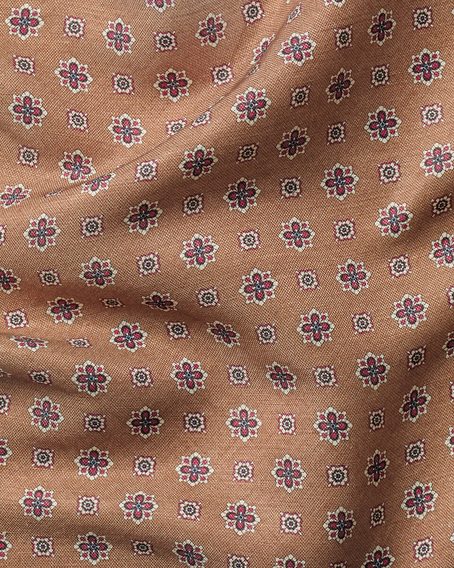 Charles Tyrwhitt Linen/Silk Geo Print Pocket Square — Camel