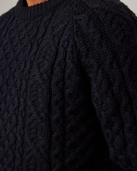 Peregrine Hudson Aran Jumper — Navy
