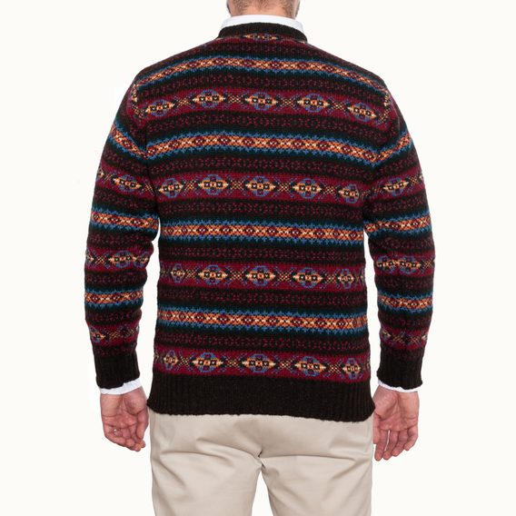Jamieson's Fair Isle Jumper — Bordeaux