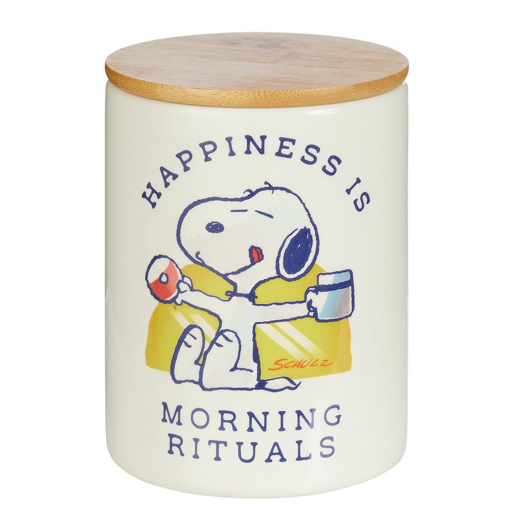 PEANUTS Dóza "Morning Rituals" stredná - biela