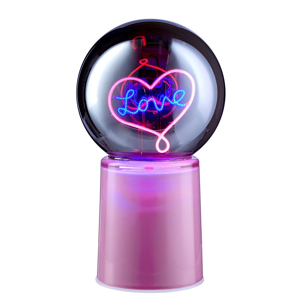 GLOW BALL Dekoračná guľa "Love" - fialová