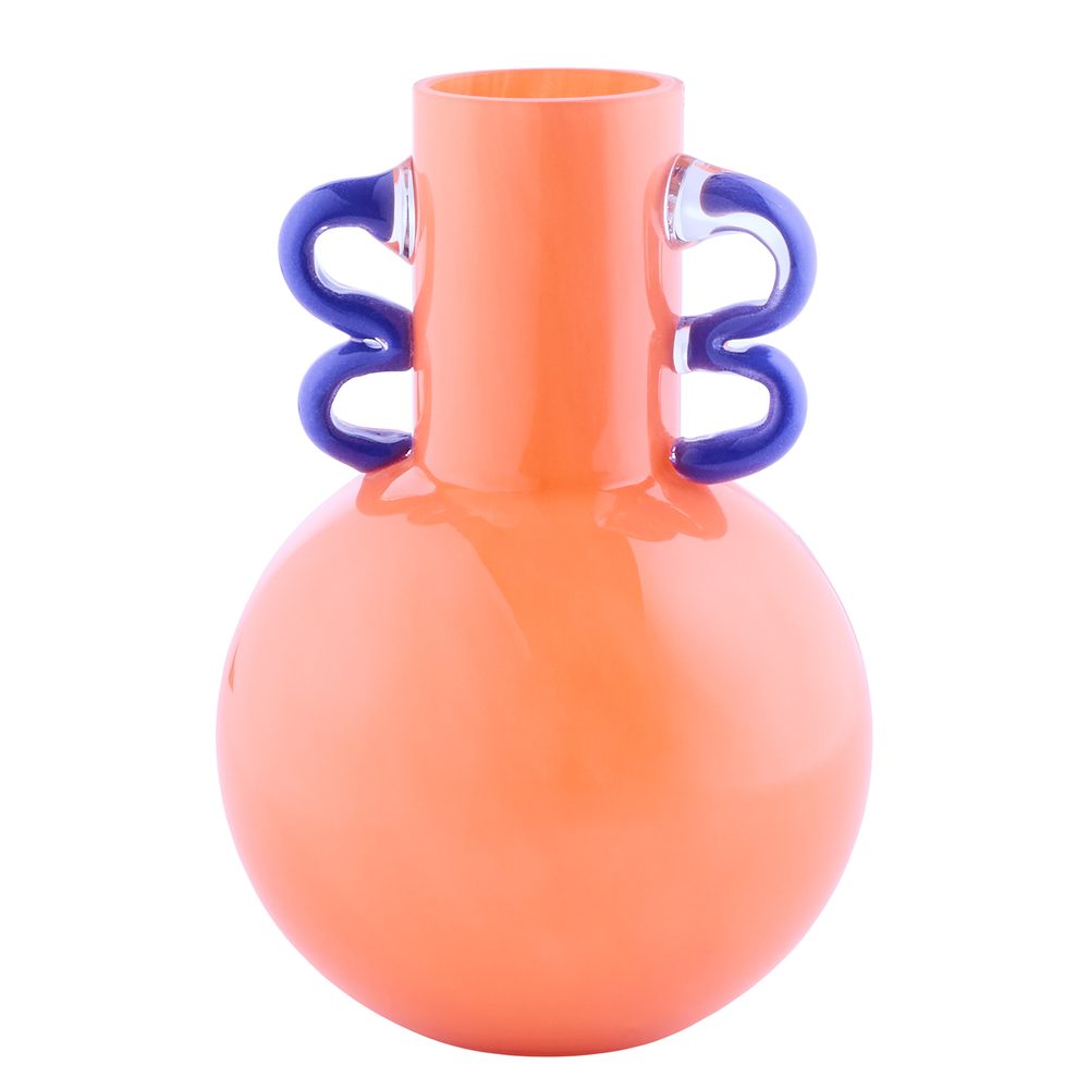 SLING Váza 21 cm – oranžová/modrá