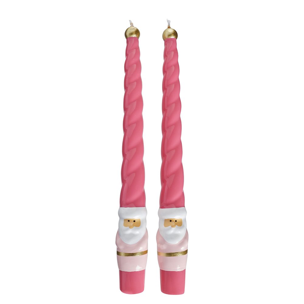 TWISTED Sada sviečok Santa 2 ks 27 cm - ružová