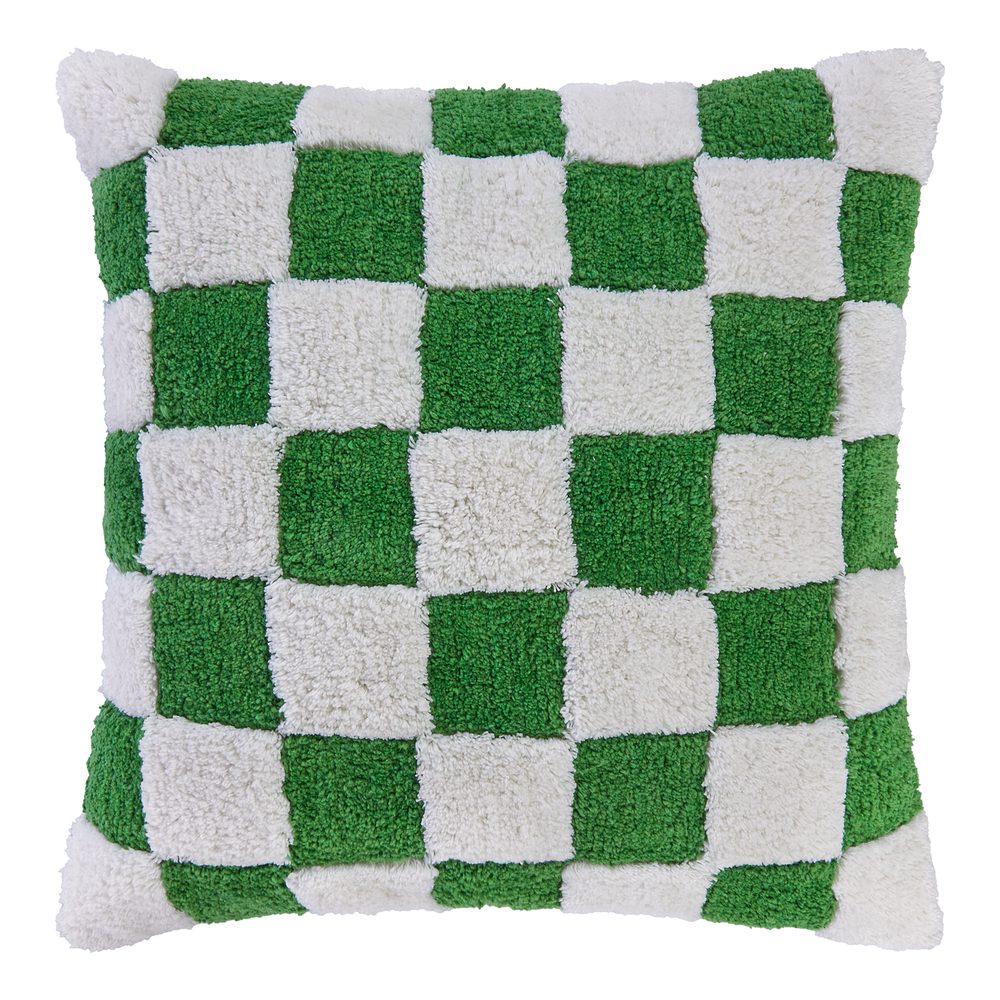 CHECKER STYLE Vankúš 50 x 50 cm - zelená