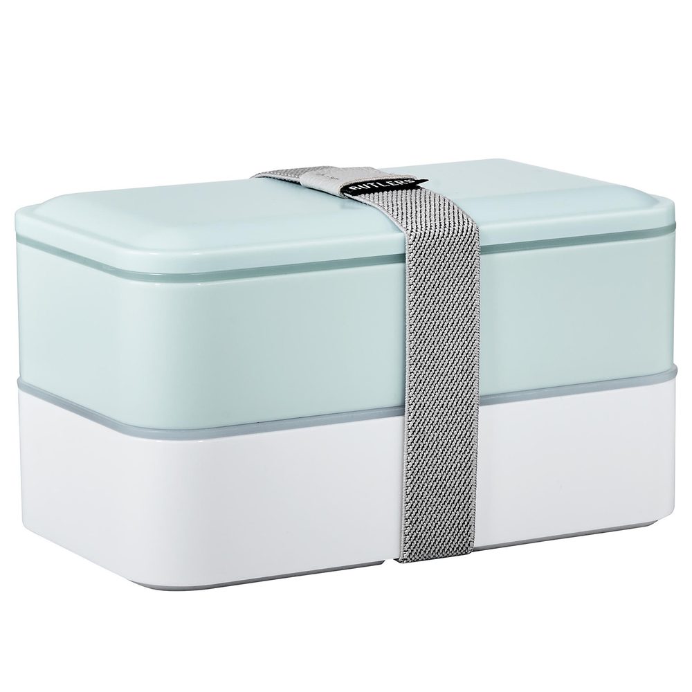 SNACK PACK Desiatový box vrátane príboru - sv. modrá/biela