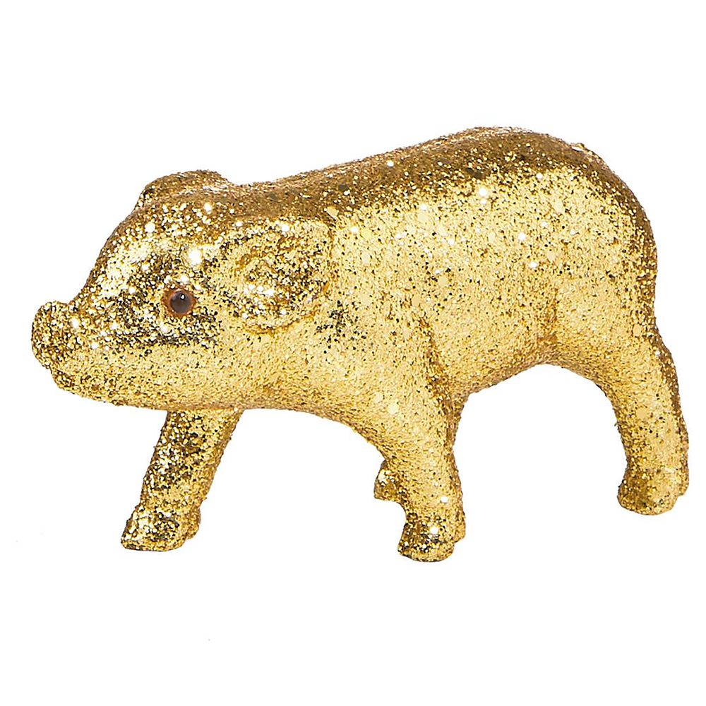PIGGY Prasátko se třpytkami 9 cm - zlatá