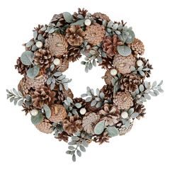 FLORISTA Veniec šišky a eukalyptus 33 cm