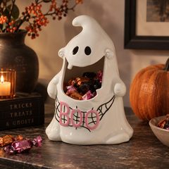 HALLOWEEN Dóza duch 28 cm - biela