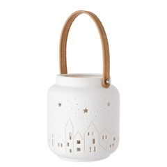 WHITE CHRISTMAS Lampáš domčeky 12 cm