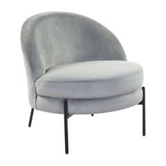 GALET Zamatové kreslo - sivá